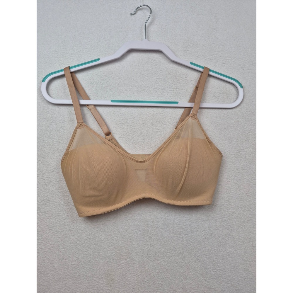 Le MYSTERE Sheer Illusion Contour U/W Demi BRA 32DD Natural Beige Padded